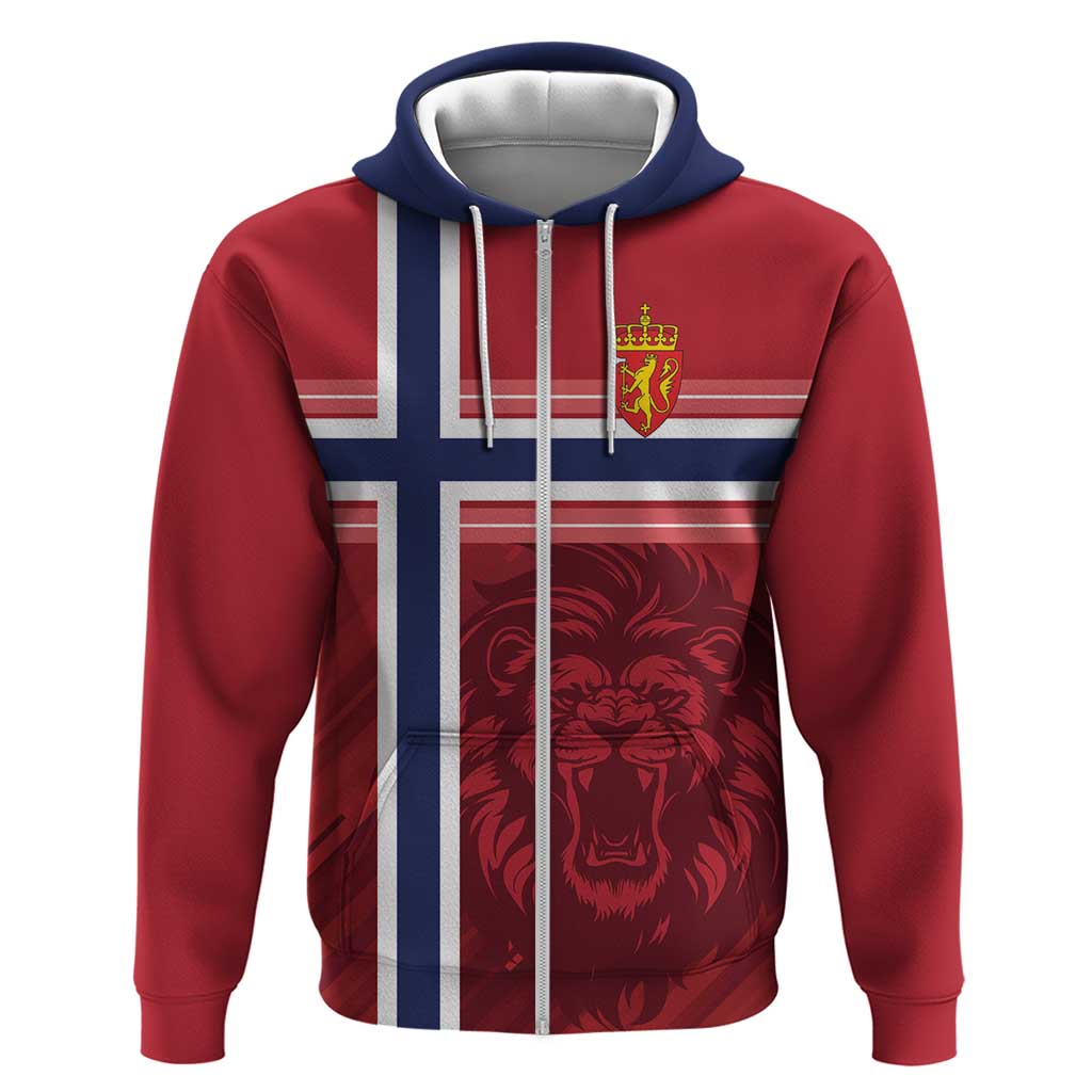 Custom Norway Football Zip Hoodie Norges Herrelandslag i Fotball