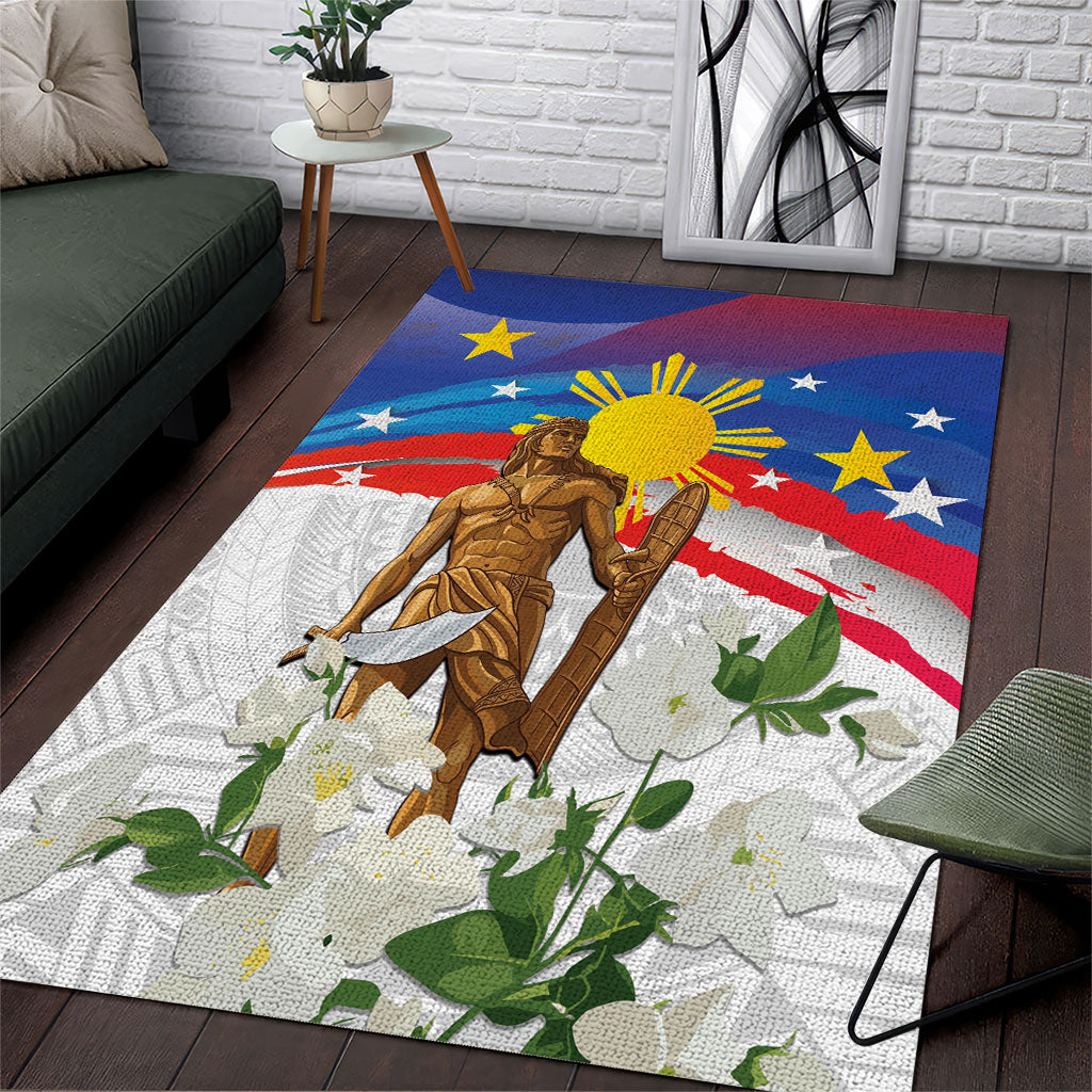 Philippines Flag Day Area Rug Lapu-Lapu Warrior Heritage Art