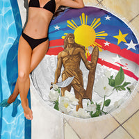 Philippines Flag Day Beach Blanket Lapu-Lapu Warrior Heritage Art