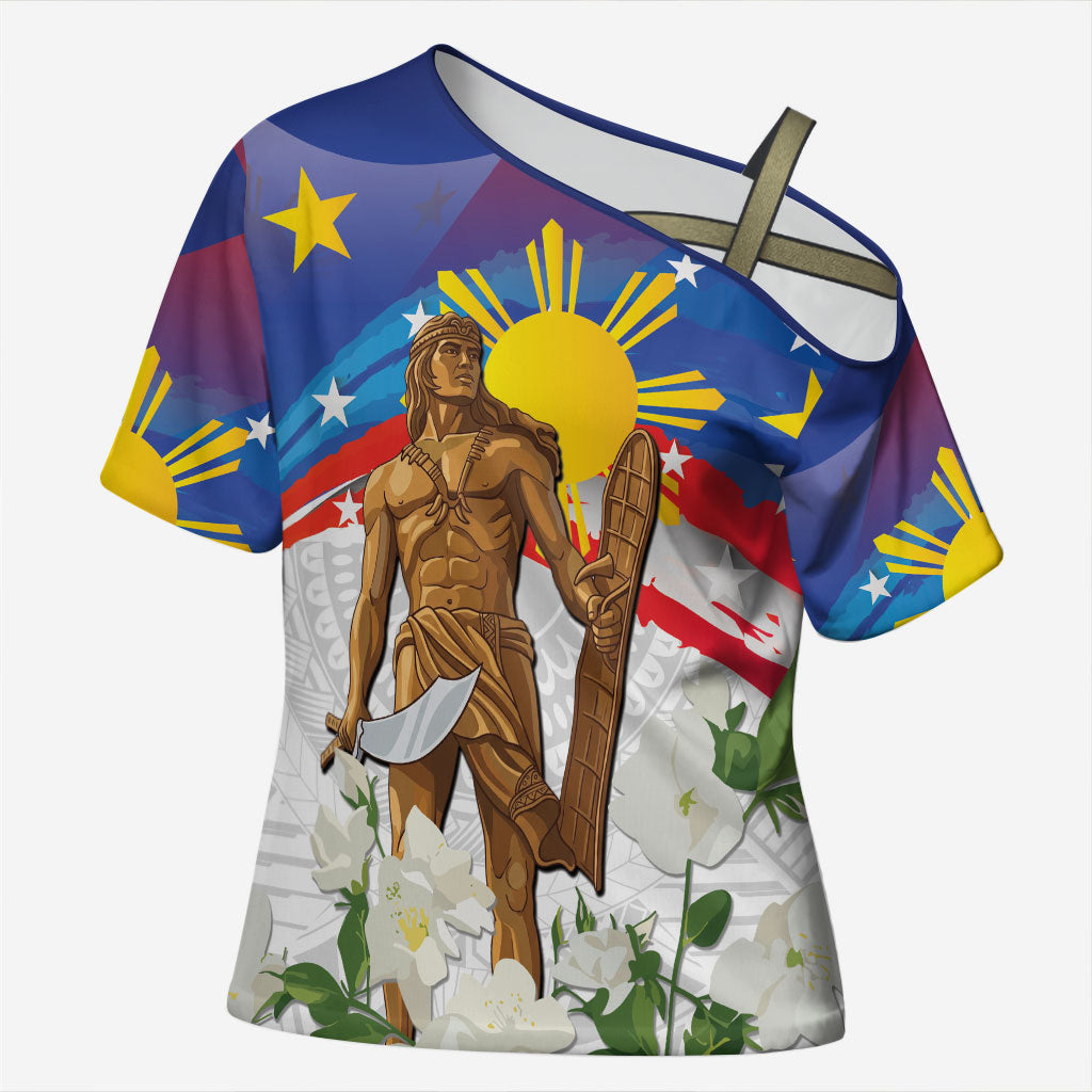 Philippines Flag Day Cross Shoulder Shirt Lapu-Lapu Warrior Heritage Art