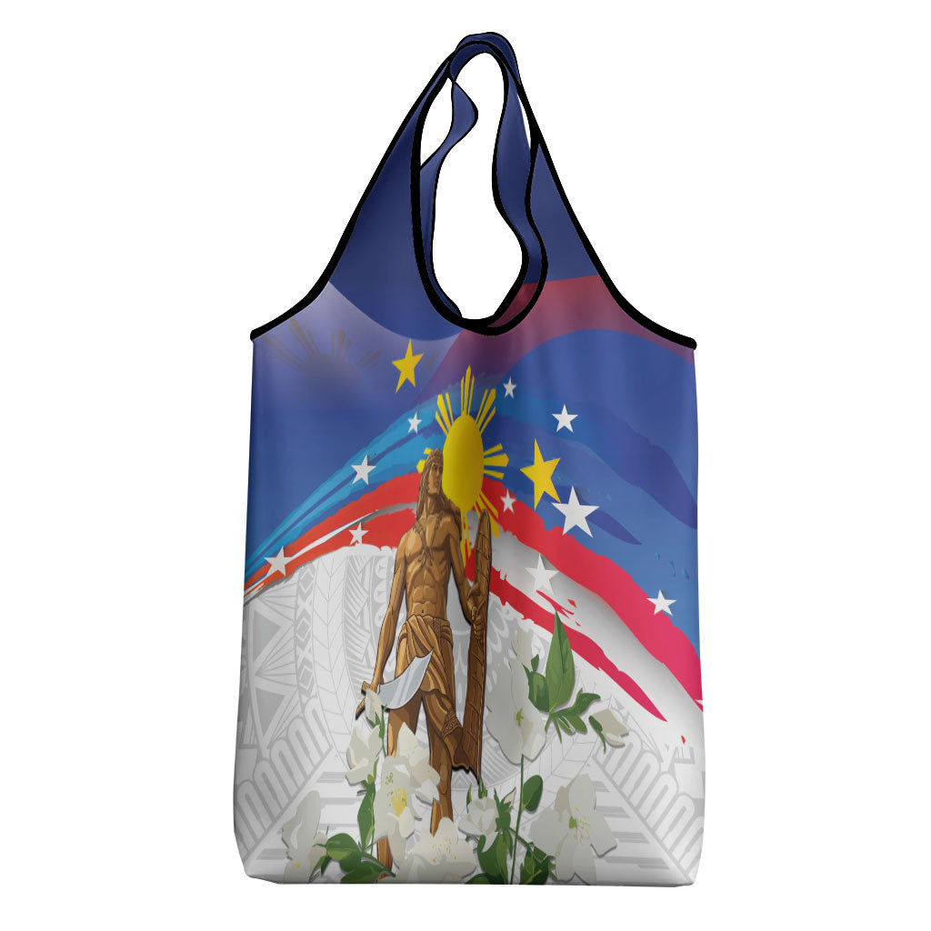 Philippines Flag Day Grocery Bag Lapu-Lapu Warrior Heritage Art