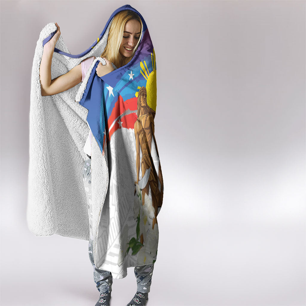 Philippines Flag Day Hooded Blanket Lapu-Lapu Warrior Heritage Art