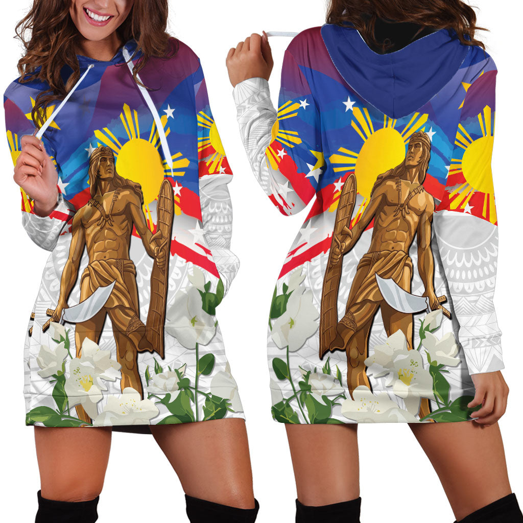 Philippines Flag Day Hoodie Dress Lapu-Lapu Warrior Heritage Art