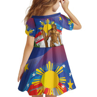 Philippines Flag Day Kid Short Sleeve Dress Lapu-Lapu Warrior Heritage Art