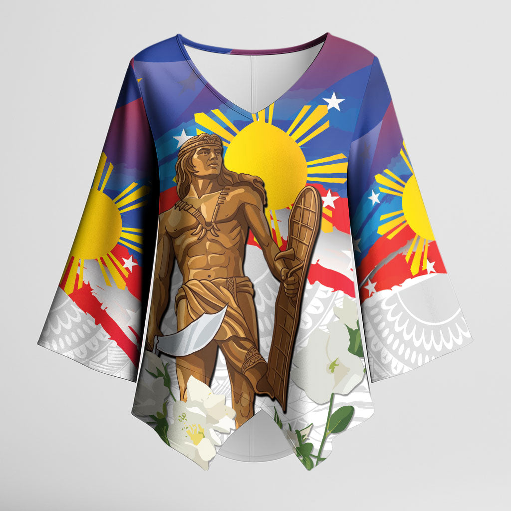 Philippines Flag Day Kimono Sleeve Blouse Lapu-Lapu Warrior Heritage Art