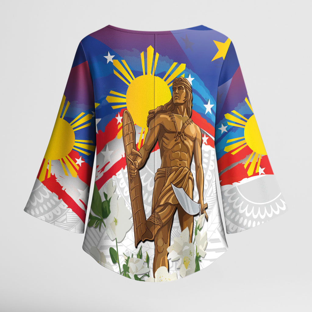 Philippines Flag Day Kimono Sleeve Blouse Lapu-Lapu Warrior Heritage Art