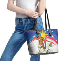 Philippines Flag Day Leather Tote Bag Lapu-Lapu Warrior Heritage Art
