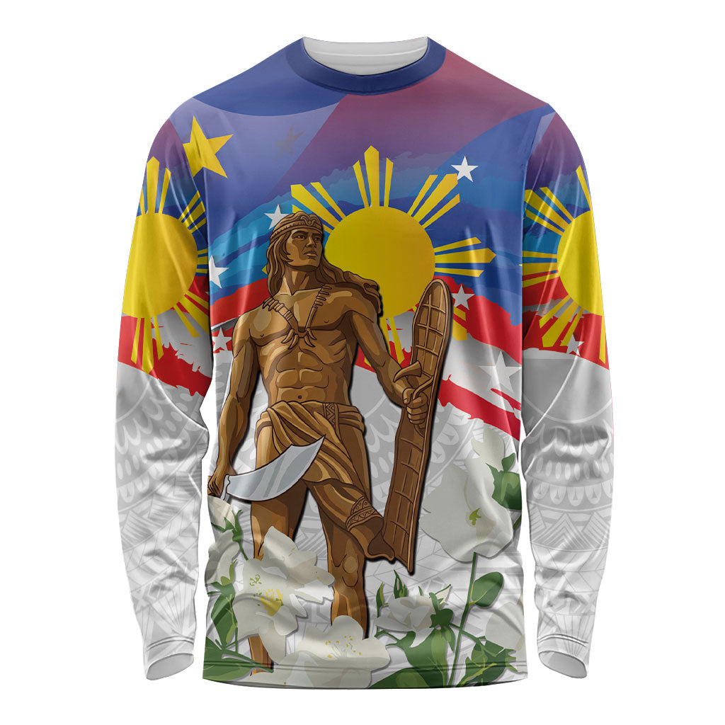 Philippines Flag Day Long Sleeve Shirt Lapu-Lapu Warrior Heritage Art
