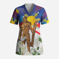 Philippines Flag Day Scrub Top Lapu-Lapu Warrior Heritage Art