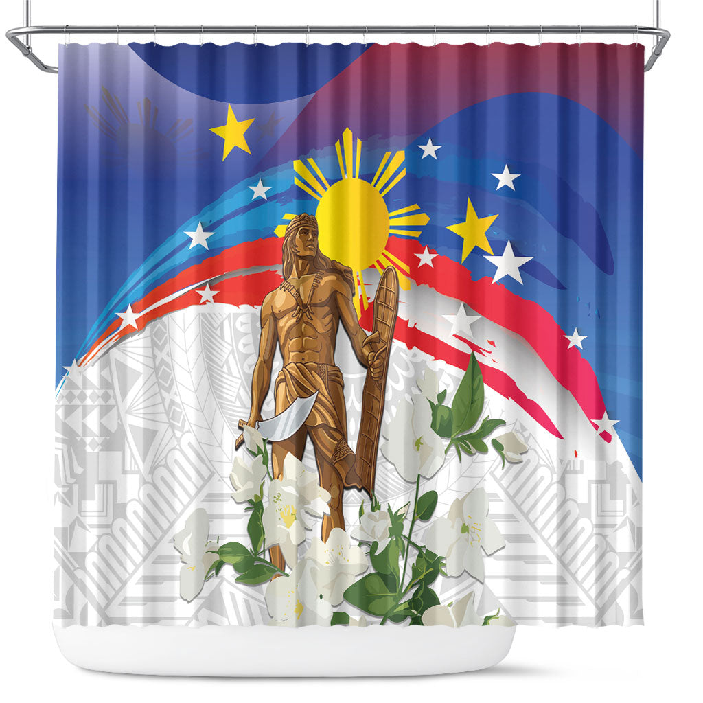 Philippines Flag Day Shower Curtain Lapu-Lapu Warrior Heritage Art