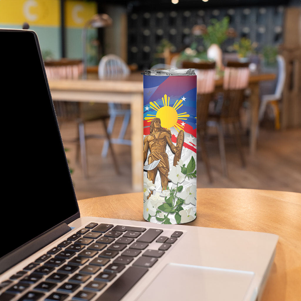 Philippines Flag Day Skinny Tumbler Lapu-Lapu Warrior Heritage Art