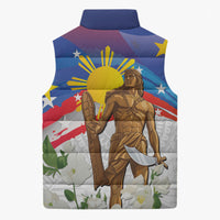 Philippines Flag Day Sleeveless Puffer Jacket Lapu-Lapu Warrior Heritage Art