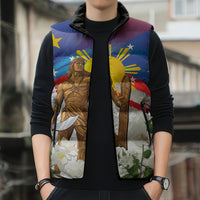 Philippines Flag Day Sleeveless Puffer Jacket Lapu-Lapu Warrior Heritage Art