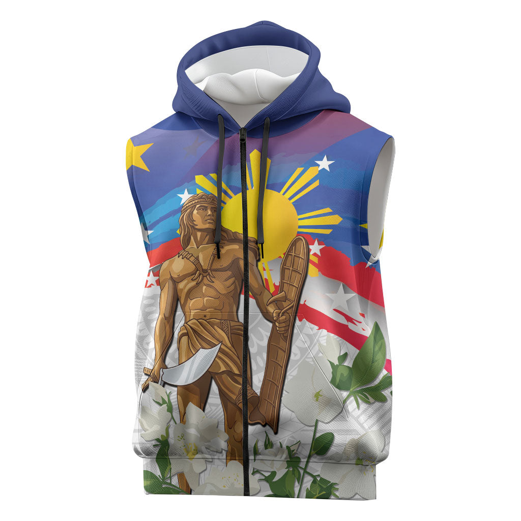 Philippines Flag Day Sleeveless Zip Hoodie Lapu-Lapu Warrior Heritage Art
