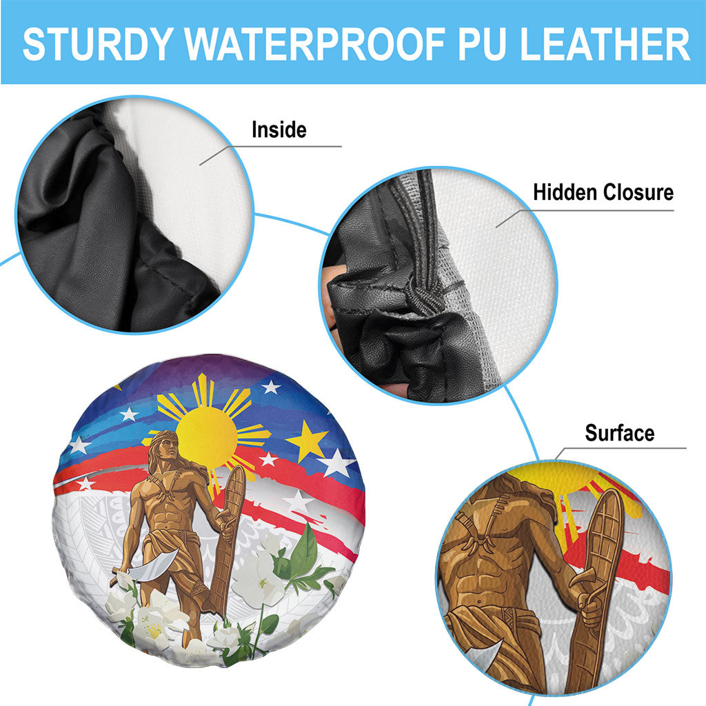 Philippines Flag Day Spare Tire Cover Lapu-Lapu Warrior Heritage Art