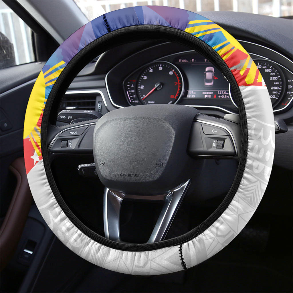 Philippines Flag Day Steering Wheel Cover Lapu-Lapu Warrior Heritage Art