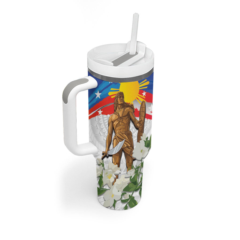 Philippines Flag Day Tumbler With Handle Lapu-Lapu Warrior Heritage Art