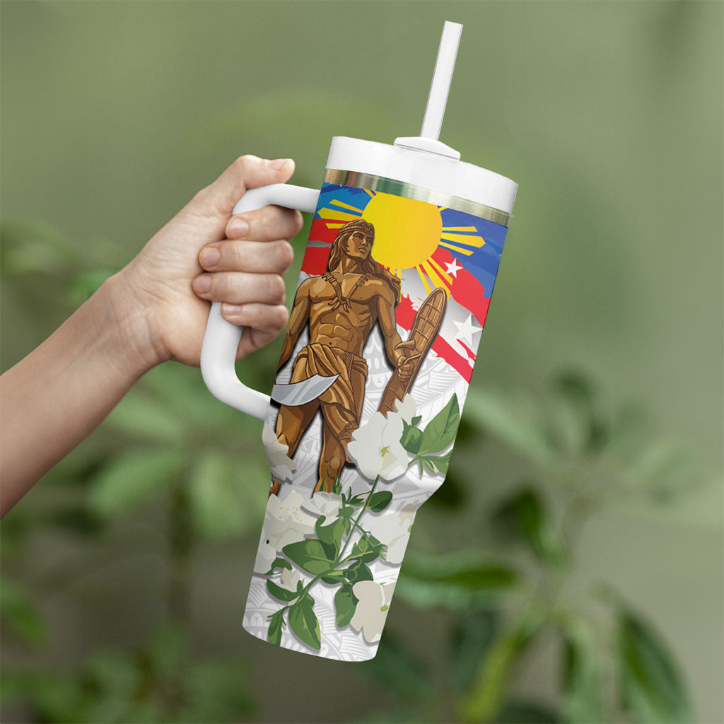 Philippines Flag Day Tumbler With Handle Lapu-Lapu Warrior Heritage Art