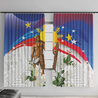 Philippines Flag Day Window Curtain Lapu-Lapu Warrior Heritage Art