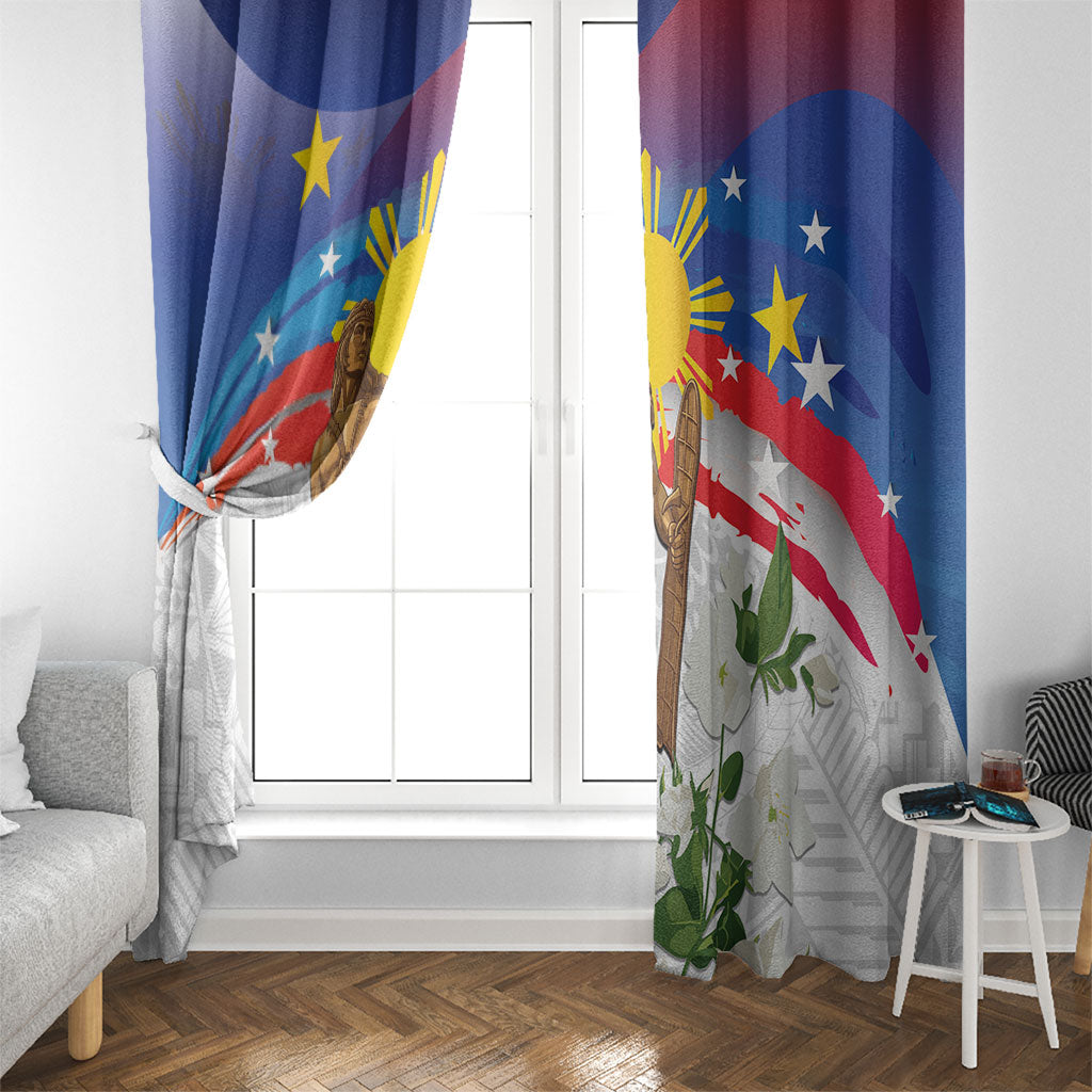 Philippines Flag Day Window Curtain Lapu-Lapu Warrior Heritage Art