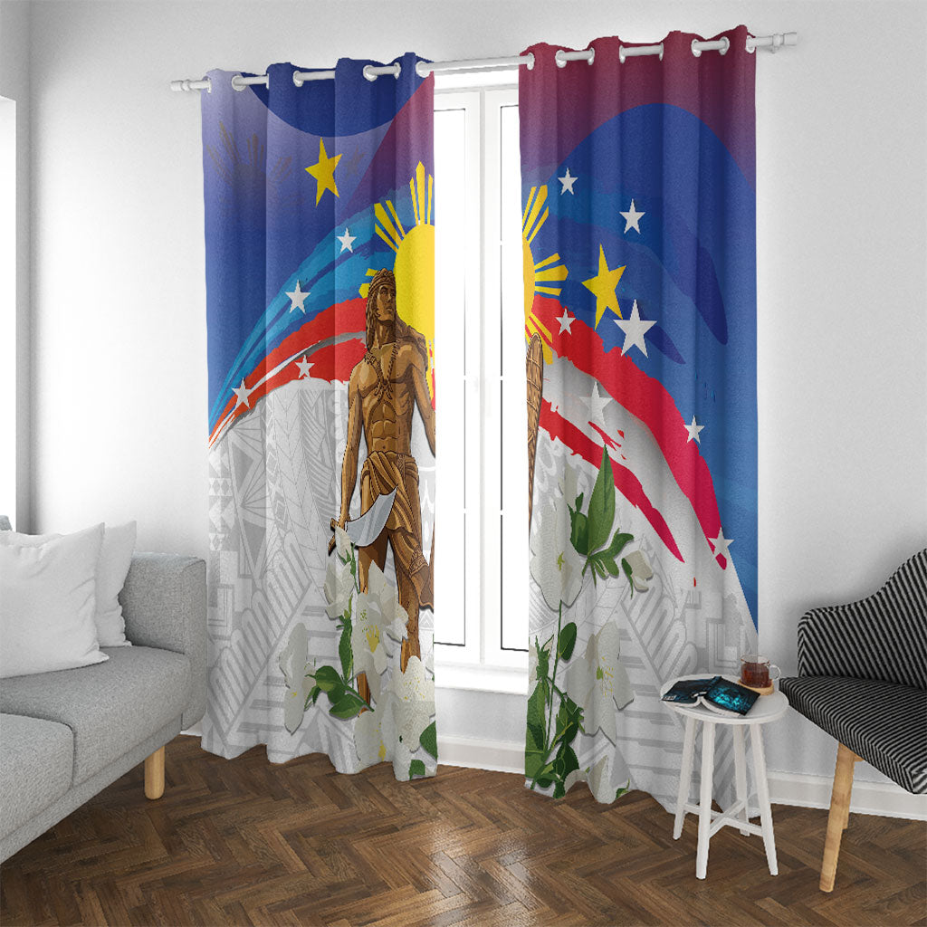 Philippines Flag Day Window Curtain Lapu-Lapu Warrior Heritage Art