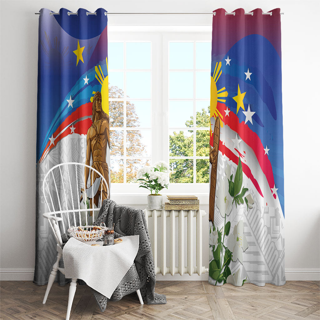 Philippines Flag Day Window Curtain Lapu-Lapu Warrior Heritage Art