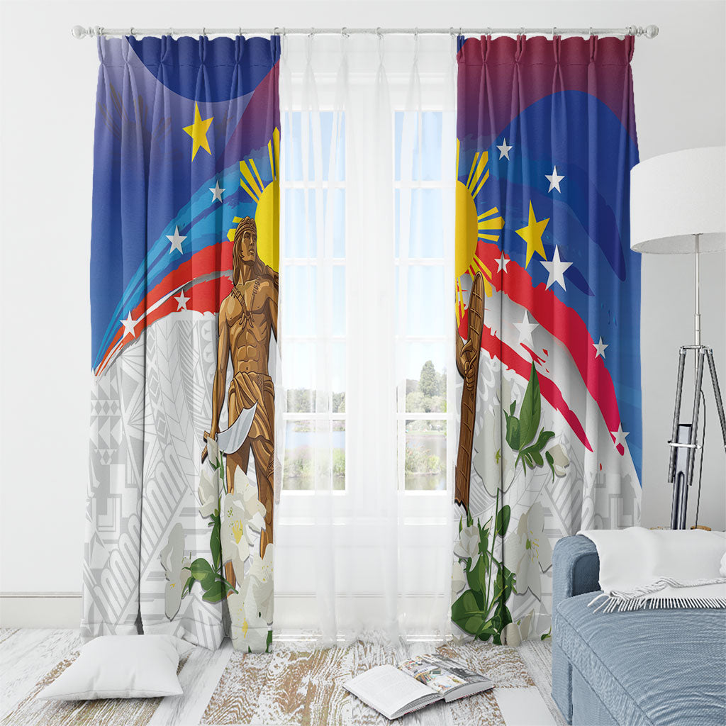 Philippines Flag Day Window Curtain Lapu-Lapu Warrior Heritage Art