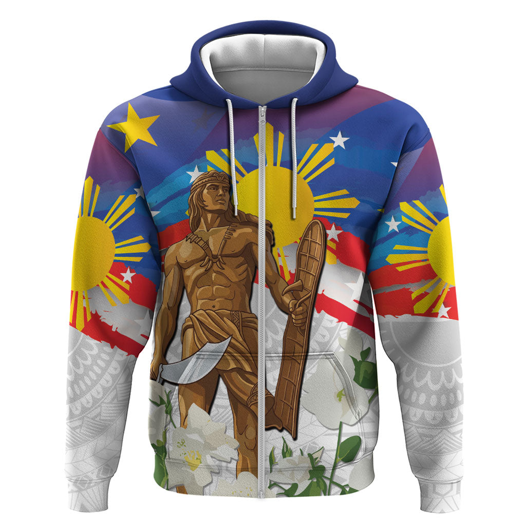 Philippines Flag Day Zip Hoodie Lapu-Lapu Warrior Heritage Art