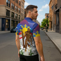 Philippines Flag Day Zipper Polo Shirt Lapu-Lapu Warrior Heritage Art