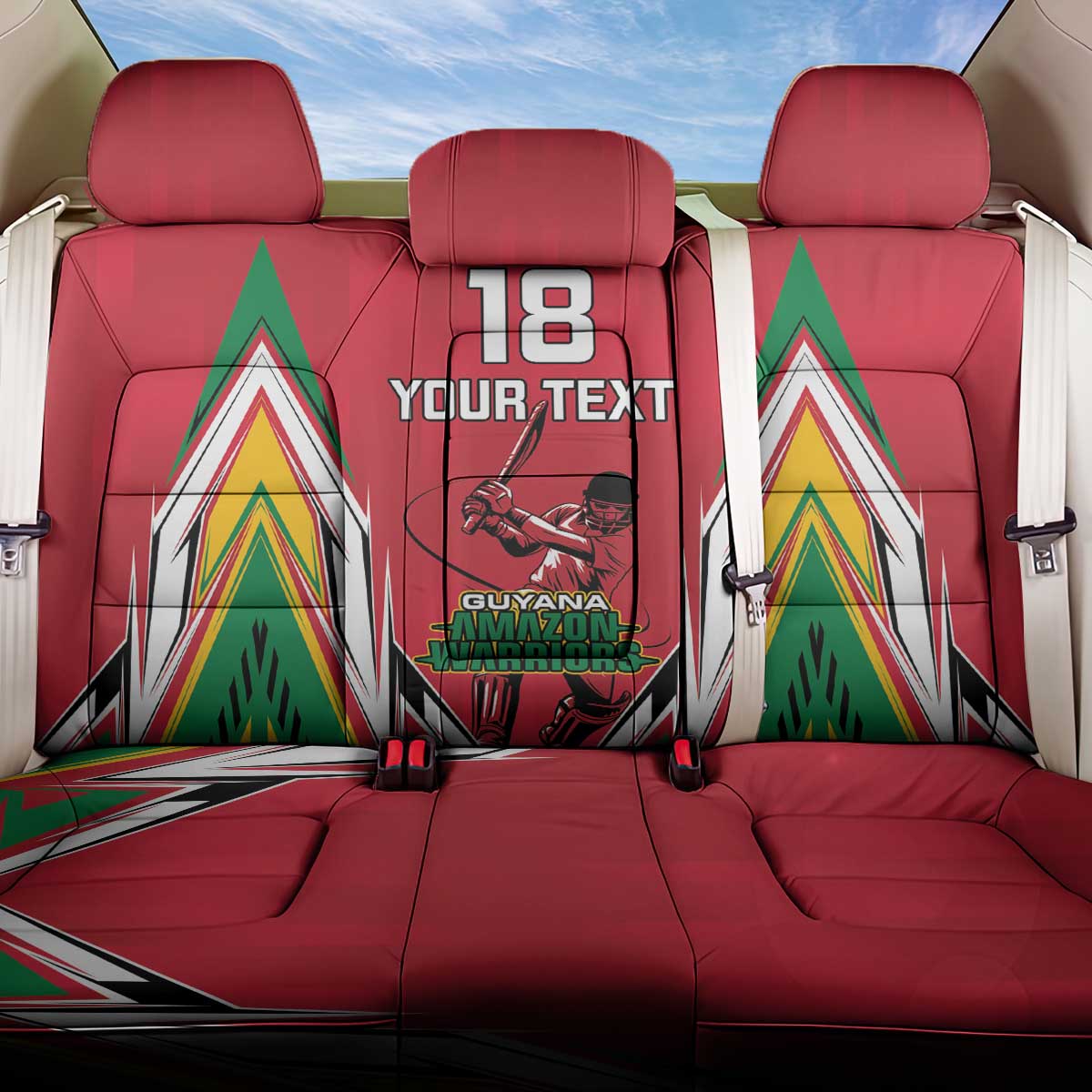 Custom Guyana Cricket Spirit Back Car Seat Cover Amazon Warriors Inspired - Wonder Print Shop