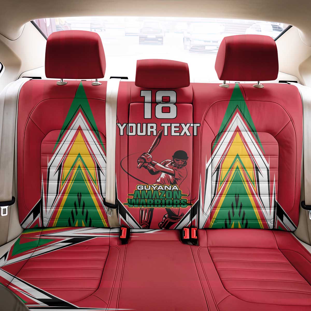 Custom Guyana Cricket Spirit Back Car Seat Cover Amazon Warriors Inspired - Wonder Print Shop