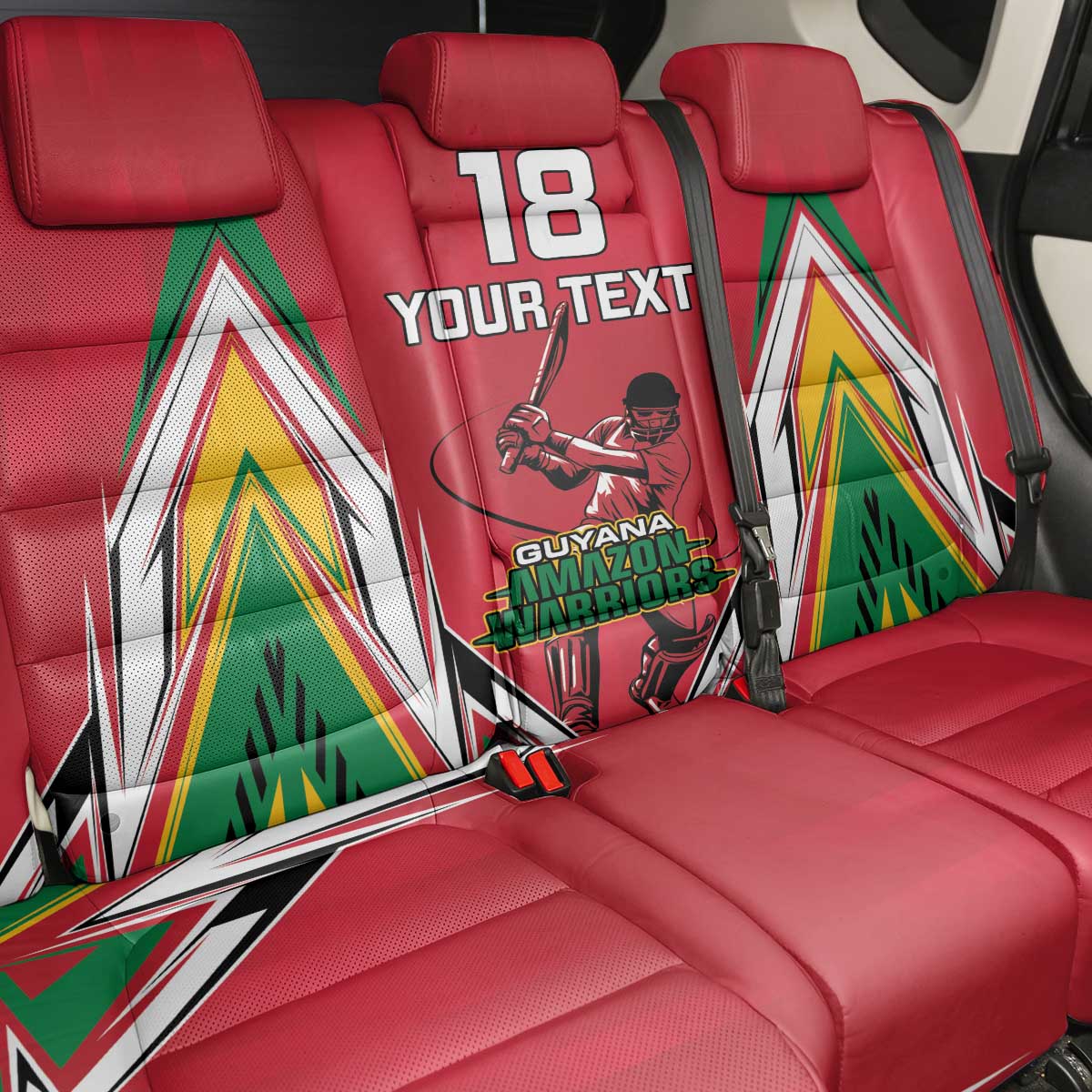 Custom Guyana Cricket Spirit Back Car Seat Cover Amazon Warriors Inspired - Wonder Print Shop