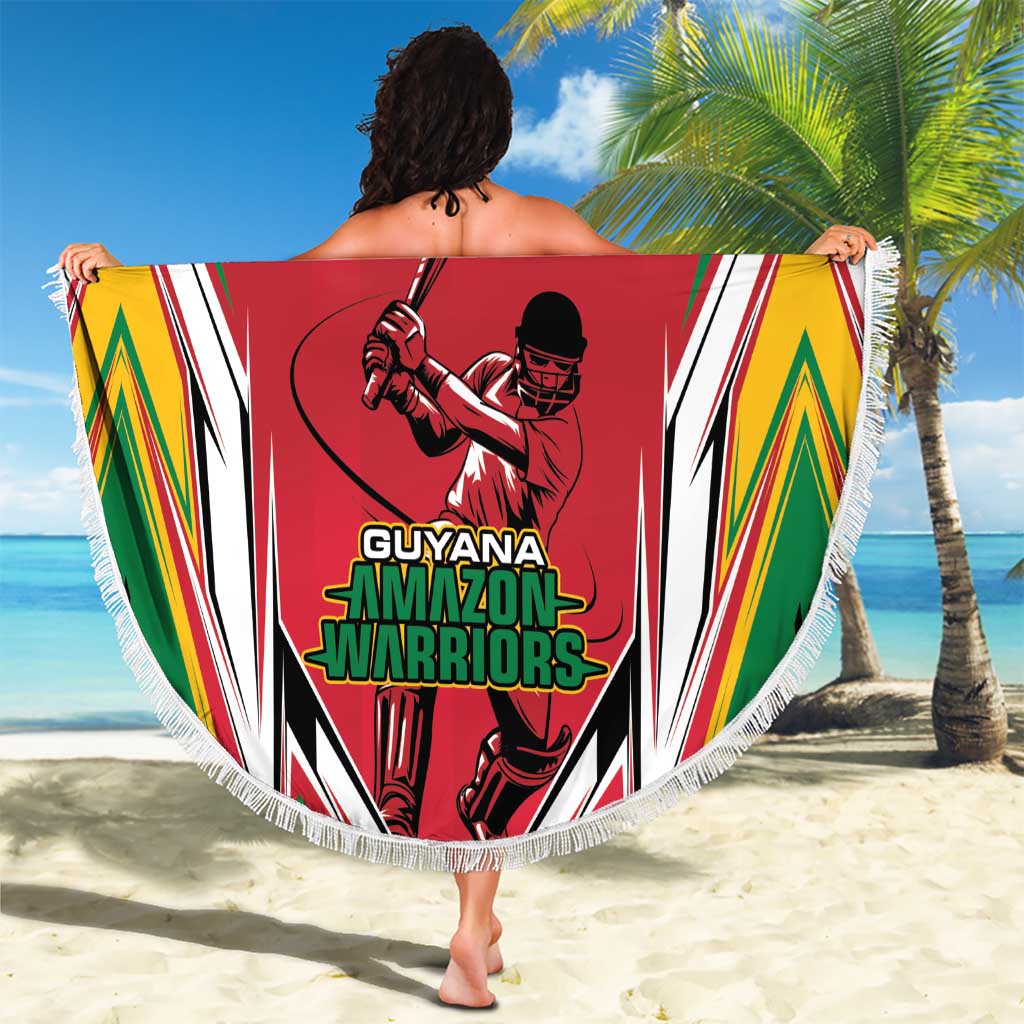 Custom Guyana Cricket Spirit Beach Blanket Amazon Warriors Inspired - Wonder Print Shop