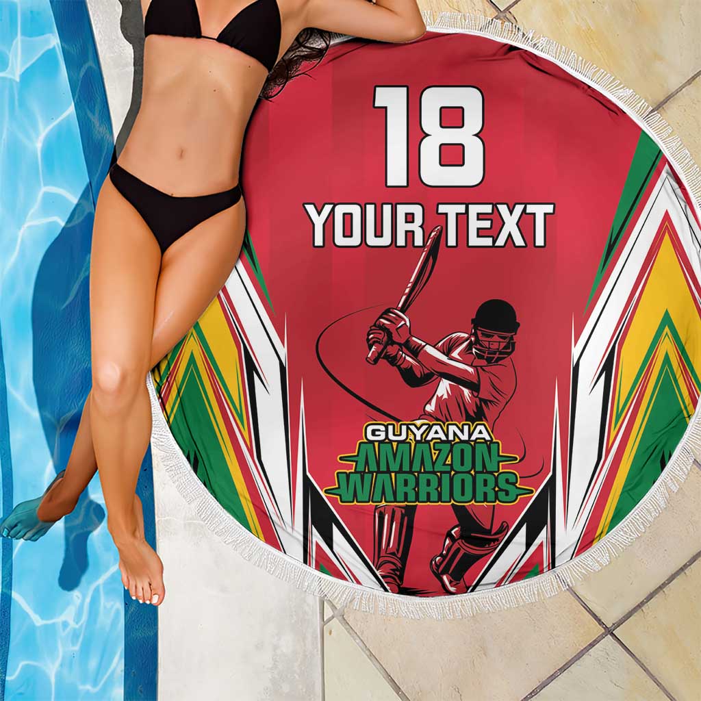 Custom Guyana Cricket Spirit Beach Blanket Amazon Warriors Inspired - Wonder Print Shop