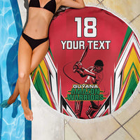 Custom Guyana Cricket Spirit Beach Blanket Amazon Warriors Inspired - Wonder Print Shop