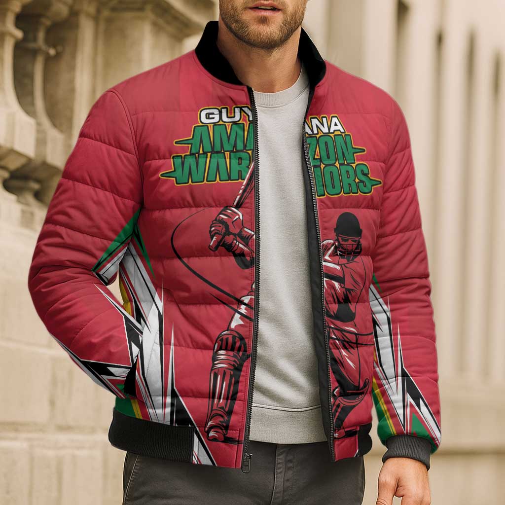 Custom Guyana Cricket Spirit Bomber Puffer Jacket Amazon Warriors Inspired - Wonder Print Shop
