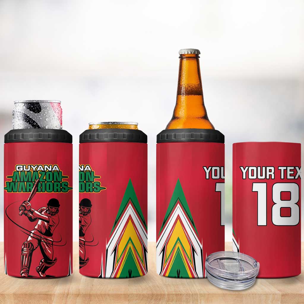 Custom Guyana Cricket Spirit 4 in 1 Can Cooler Tumbler Amazon Warriors Inspired - Wonder Print Shop