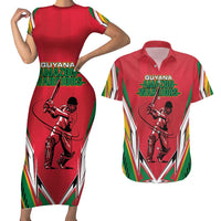 Custom Guyana Cricket Spirit Couples Matching Short Sleeve Bodycon Dress and Hawaiian Shirt Amazon Warriors Inspired - Wonder Print Shop