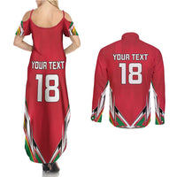 Custom Guyana Cricket Spirit Couples Matching Summer Maxi Dress and Long Sleeve Button Shirt Amazon Warriors Inspired - Wonder Print Shop