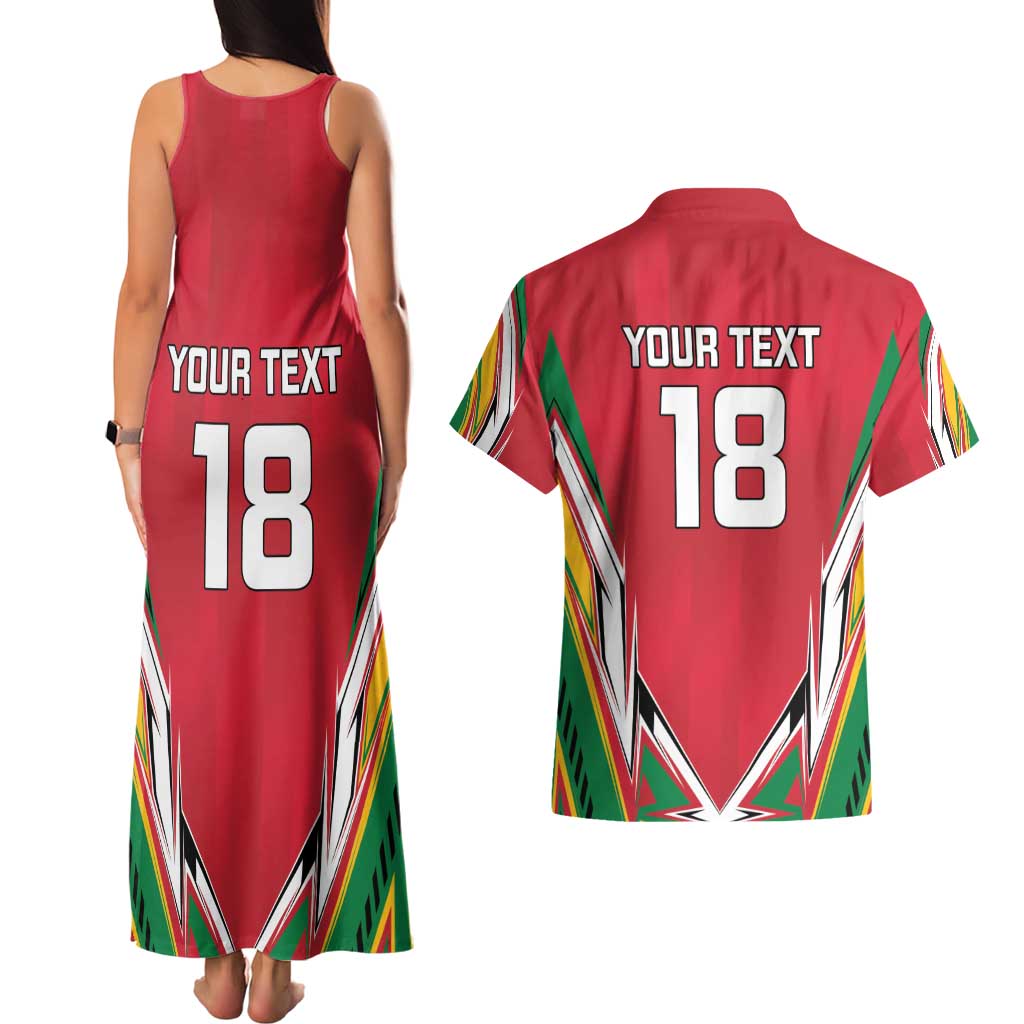 Custom Guyana Cricket Spirit Couples Matching Tank Maxi Dress and Hawaiian Shirt Amazon Warriors Inspired - Wonder Print Shop