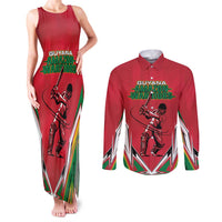 Custom Guyana Cricket Spirit Couples Matching Tank Maxi Dress and Long Sleeve Button Shirt Amazon Warriors Inspired - Wonder Print Shop