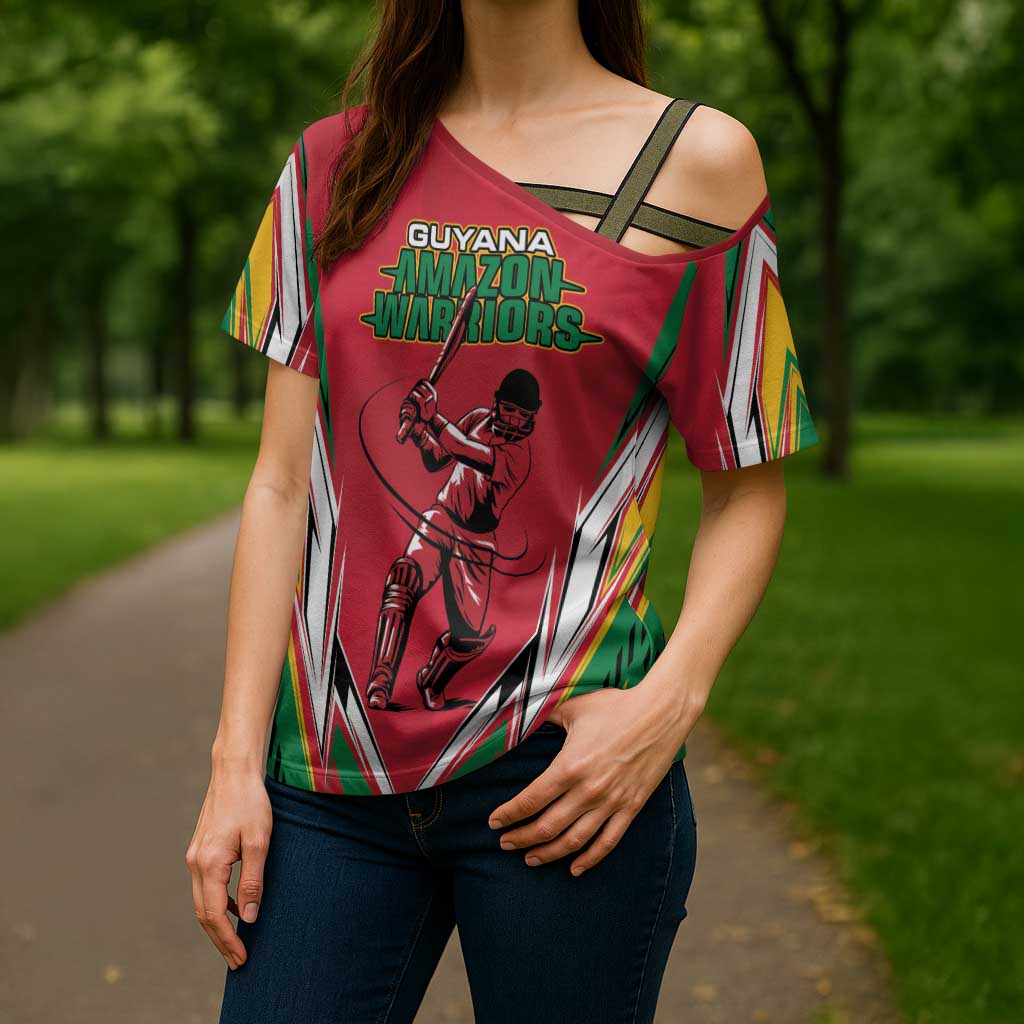 Custom Guyana Cricket Spirit Cross Shoulder Shirt Amazon Warriors Inspired - Wonder Print Shop