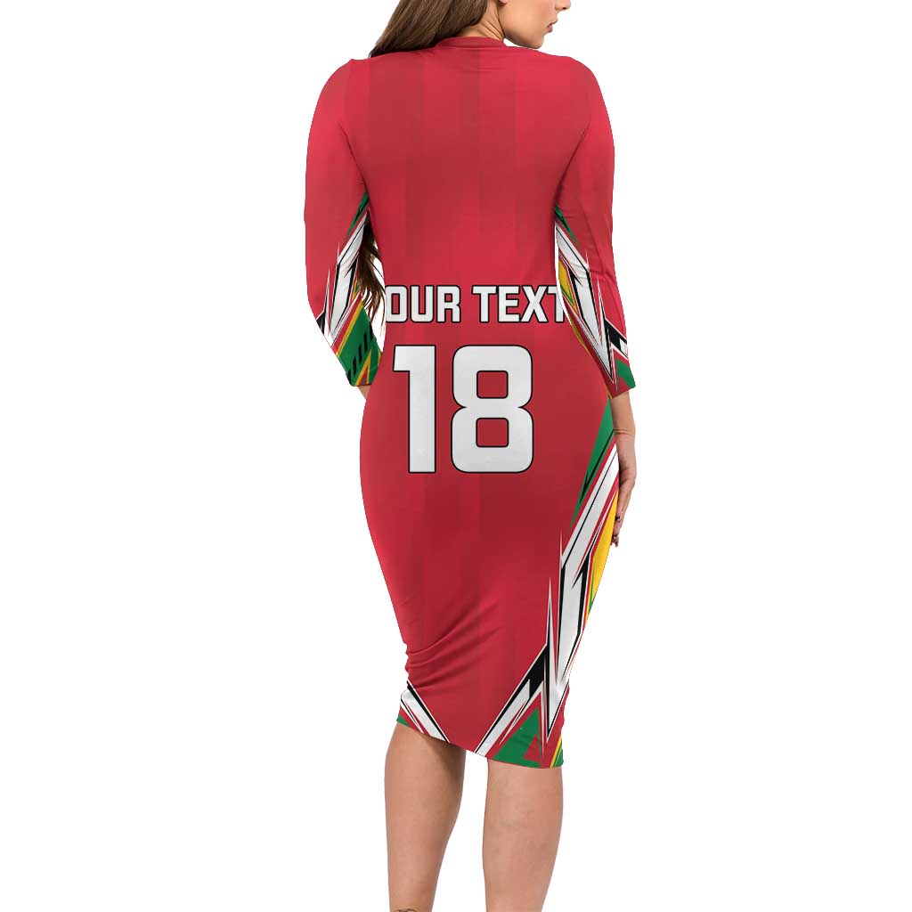 Custom Guyana Cricket Spirit Family Matching Long Sleeve Bodycon Dress and Hawaiian Shirt Amazon Warriors Inspired - Wonder Print Shop