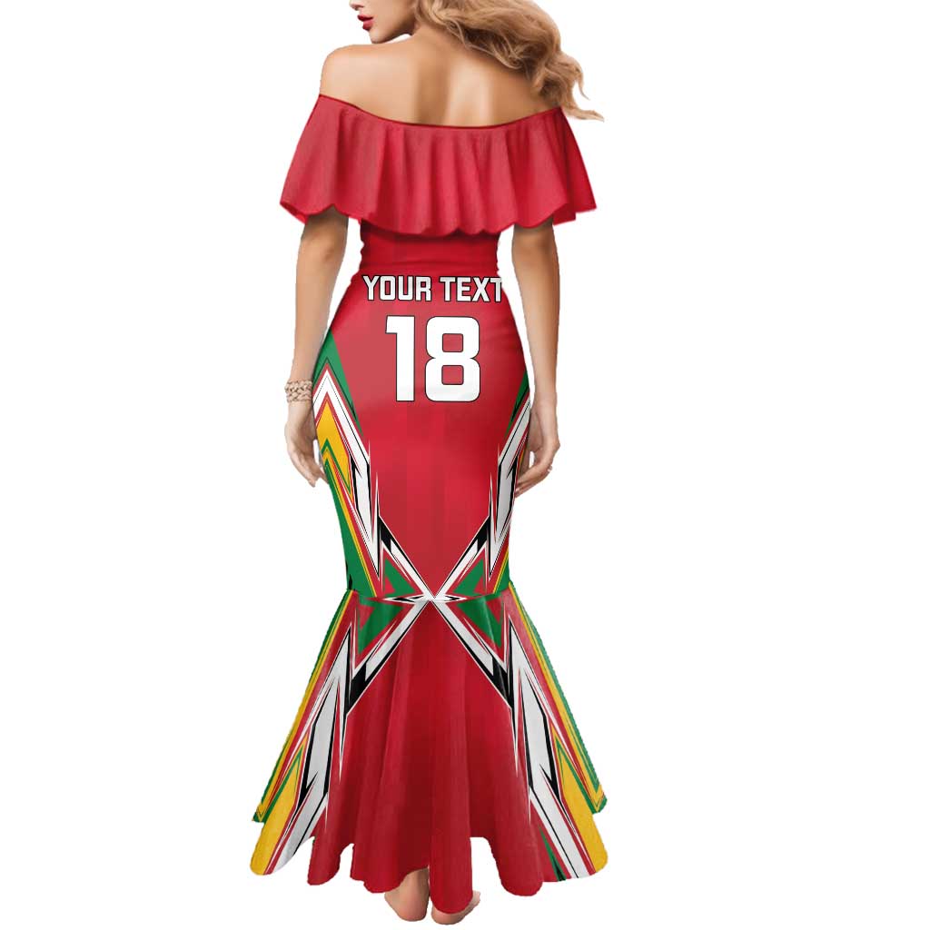 Custom Guyana Cricket Spirit Family Matching Mermaid Dress and Hawaiian Shirt Amazon Warriors Inspired - Wonder Print Shop