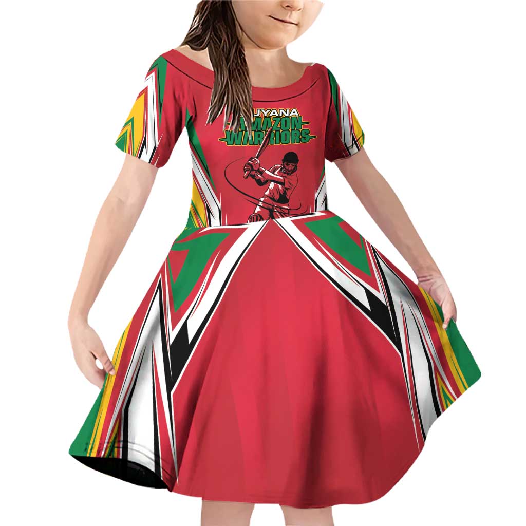 Custom Guyana Cricket Spirit Family Matching Off Shoulder Short Dress and Hawaiian Shirt Amazon Warriors Inspired - Wonder Print Shop