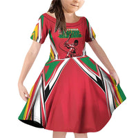 Custom Guyana Cricket Spirit Family Matching Off Shoulder Short Dress and Hawaiian Shirt Amazon Warriors Inspired - Wonder Print Shop