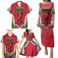 Custom Guyana Cricket Spirit Family Matching Puletasi and Hawaiian Shirt Amazon Warriors Inspired - Wonder Print Shop