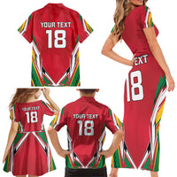 Custom Guyana Cricket Spirit Family Matching Short Sleeve Bodycon Dress and Hawaiian Shirt Amazon Warriors Inspired - Wonder Print Shop