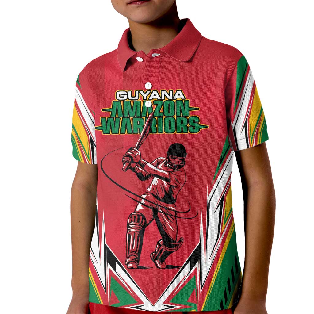 Custom Guyana Cricket Spirit Kid Polo Shirt Amazon Warriors Inspired - Wonder Print Shop