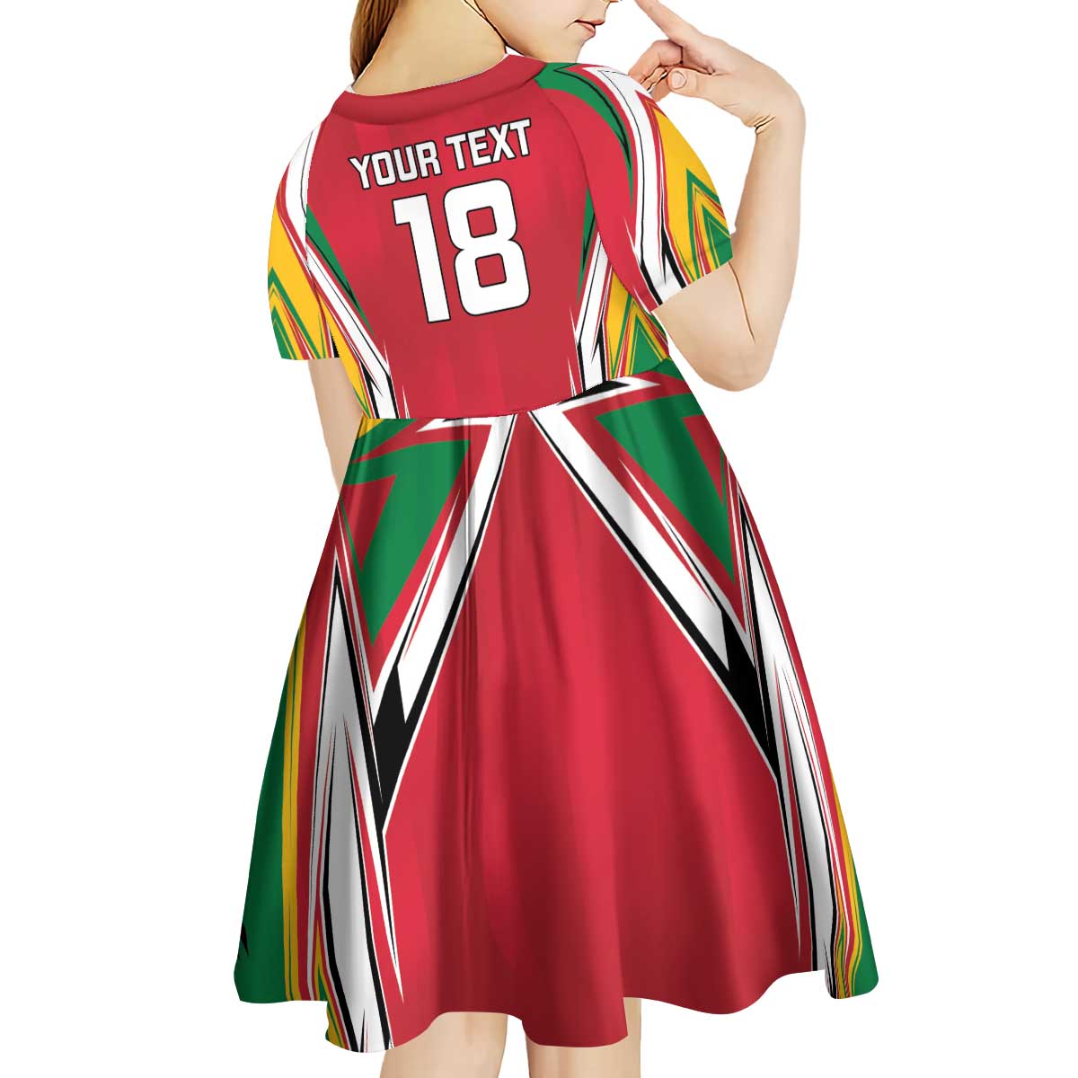 Custom Guyana Cricket Spirit Kid Short Sleeve Dress Amazon Warriors Inspired - Wonder Print Shop